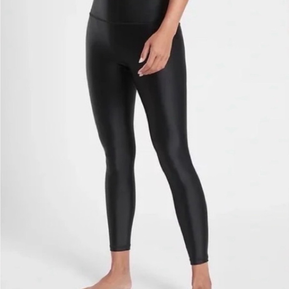 Athleta Black Elation Sheen Leggings